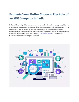 Promote Your Online Success: The Role of an SEO Company in India