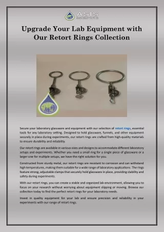 Upgrade Your Lab Equipment with Our Retort Rings Collection