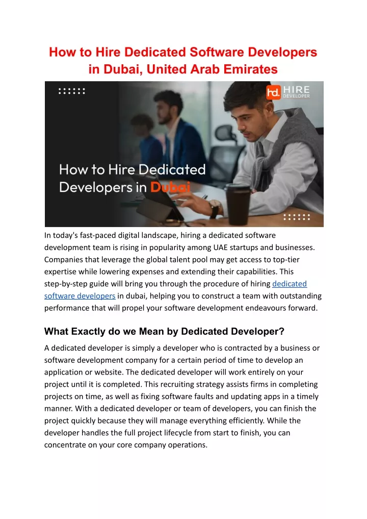how to hire dedicated software developers