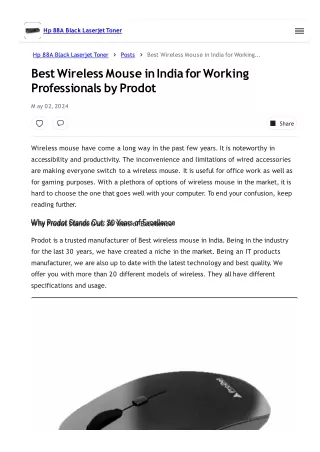 Best Wireless Mouse in India forWorking Professionals by Prodot