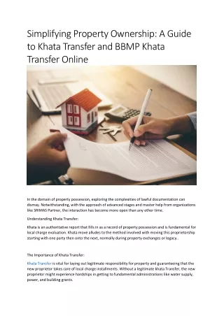BBMP khata transfer online