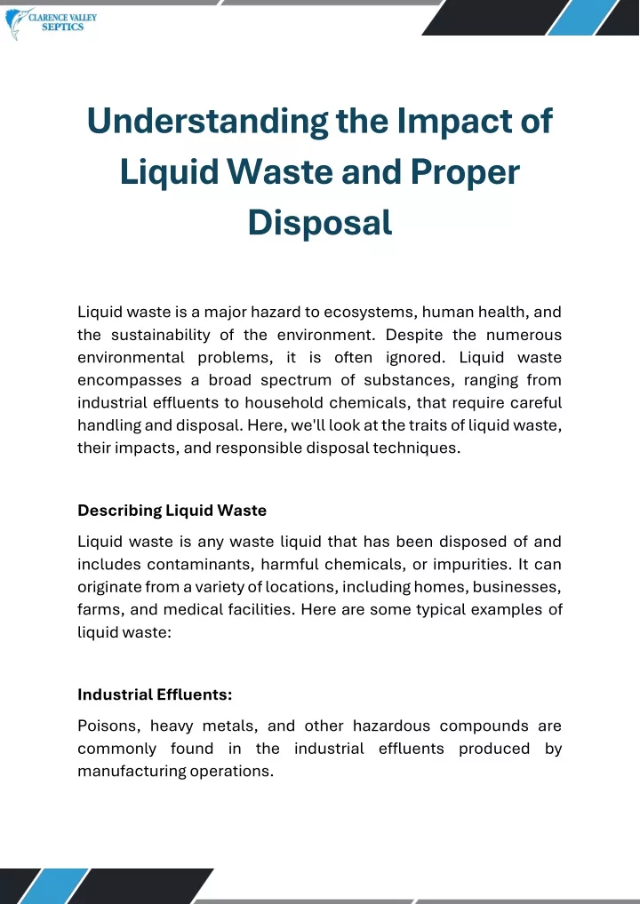 understanding the impact of liquid waste