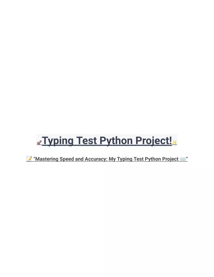 typing test python project
