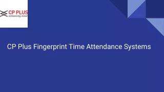 CP Plus Fingerprint Time Attendance Systems