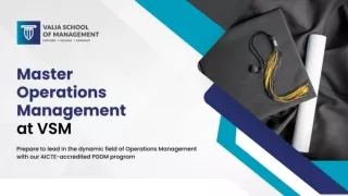 PGDM in Operations Management at VSM