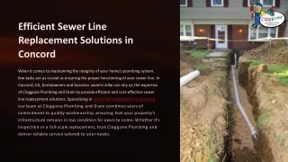 Efficient Sewer Line Replacement Solutions in Concord