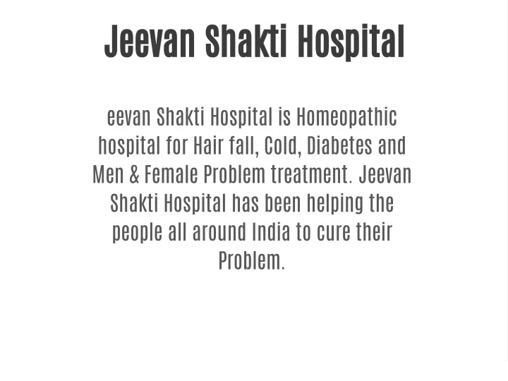 jeevan shakti hospital