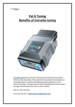 Importance of Corvette Tuning in Victoria, Texas