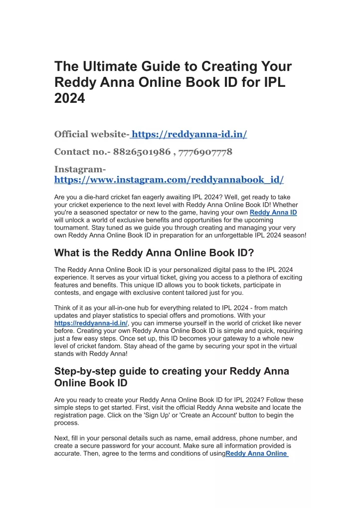 the ultimate guide to creating your reddy anna