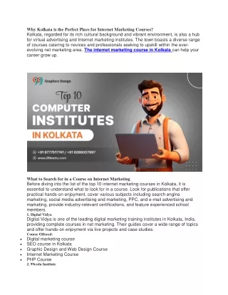 Why Kolkata is the Perfect Place for Internet Marketing Courses