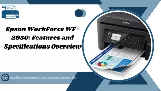 Epson WorkForce WF-2950 Features and Specifications Overview