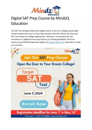 SAT Prep Course in NJ by MindzQ Education