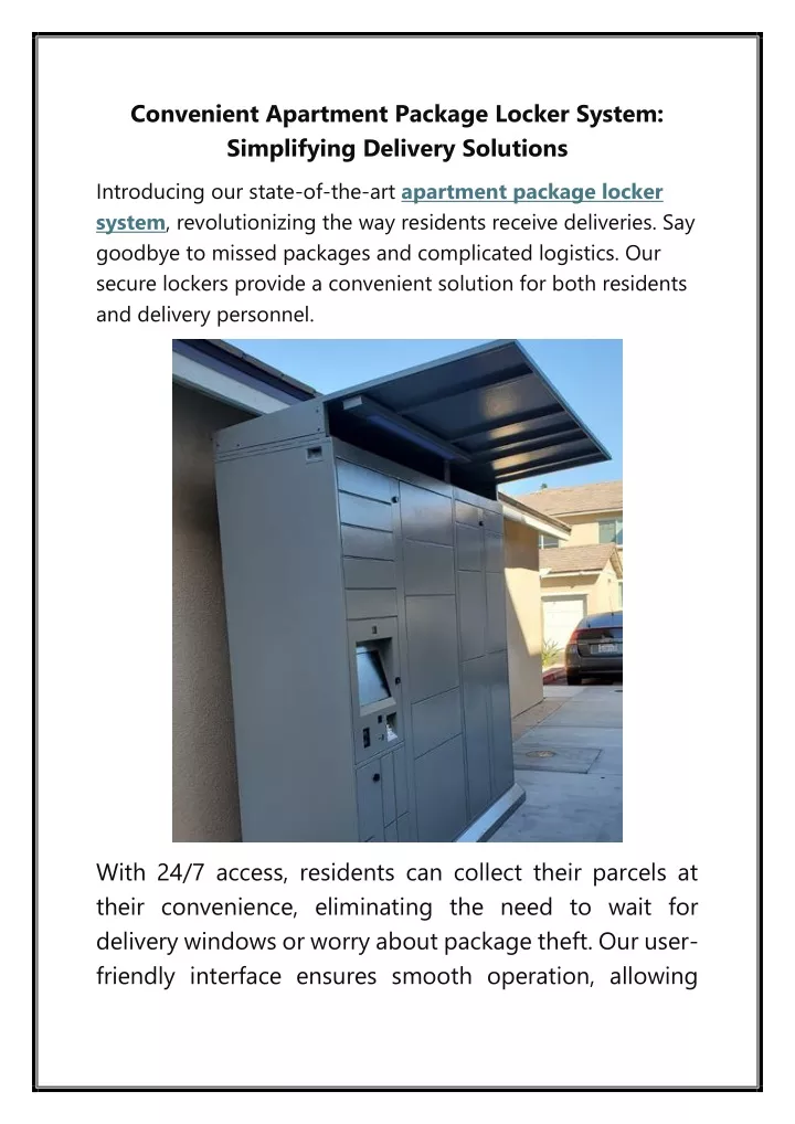 convenient apartment package locker system