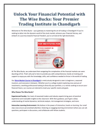 Unlock Your Financial Potential with The Wise Bucks