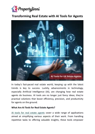Transforming Real Estate with AI Tools for Agents - PropertyJinni