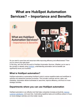 What are HubSpot Automation Services