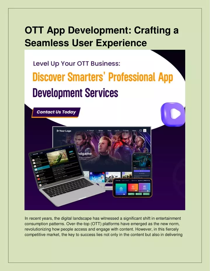 ott app development crafting a seamless user