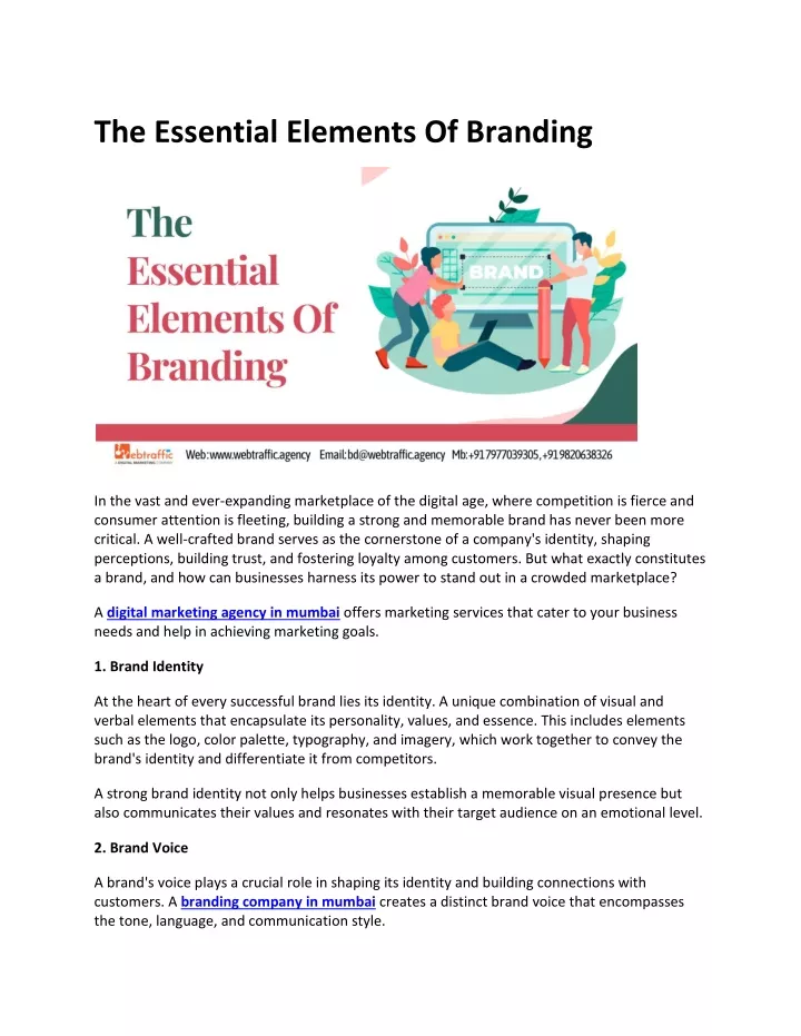 the essential elements of branding