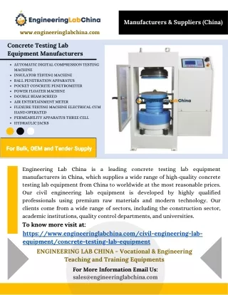 Best Concrete Testing Lab Equipment Manufacturers