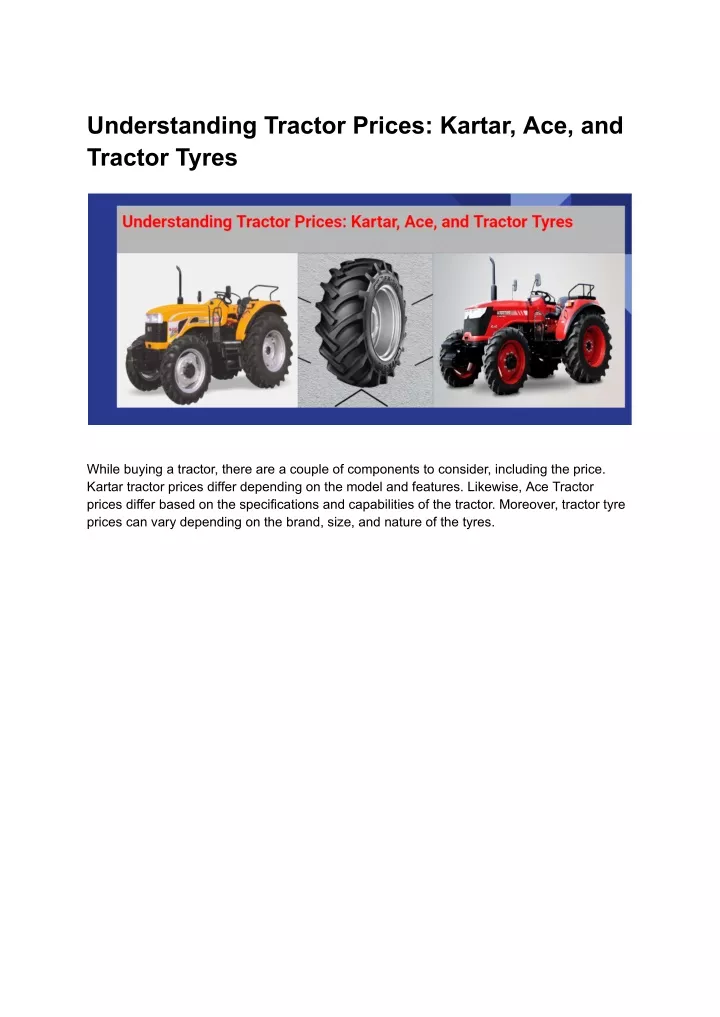 understanding tractor prices kartar