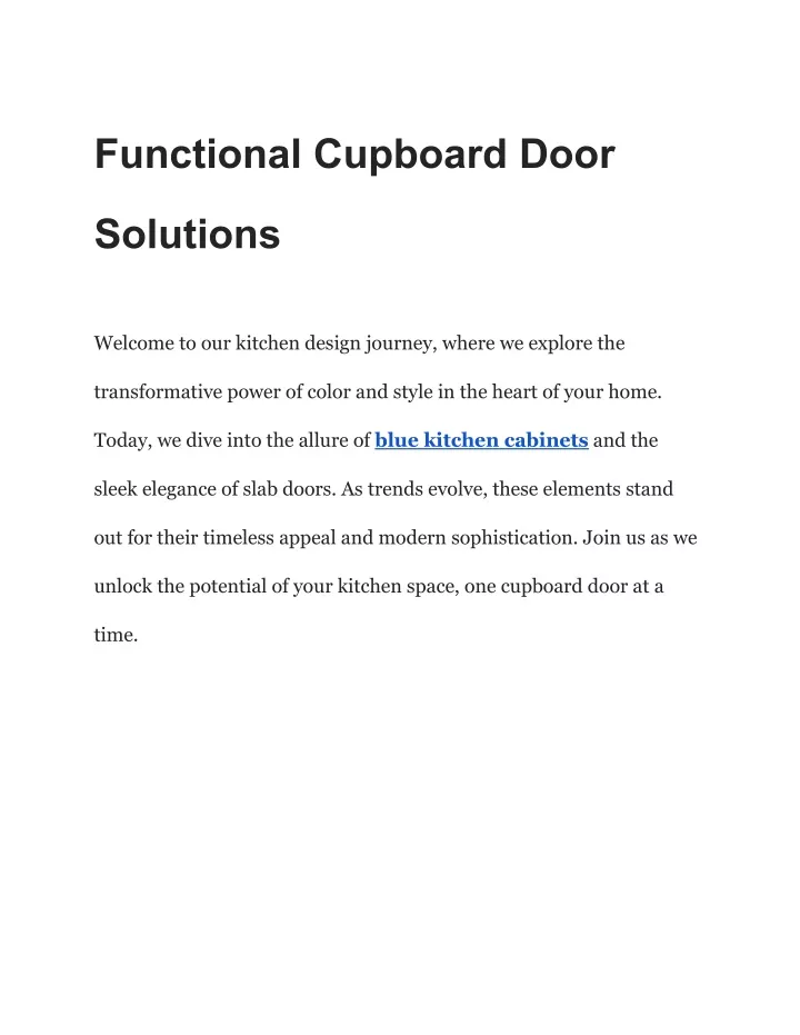 functional cupboard door