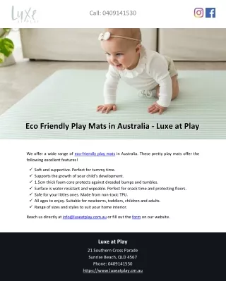 Eco Friendly Play Mats in Australia - Luxe at Play