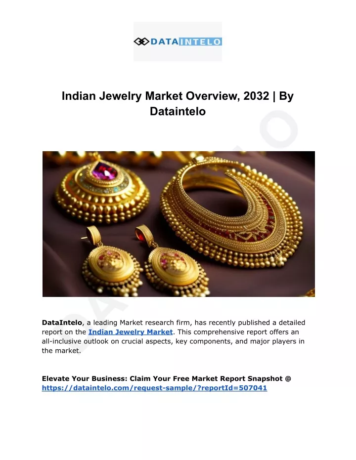 indian jewelry market overview 2032 by dataintelo