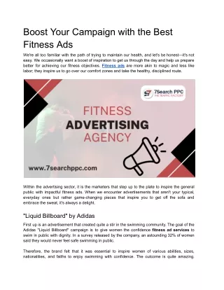Boost Your Campaign with the Best Fitness Ads