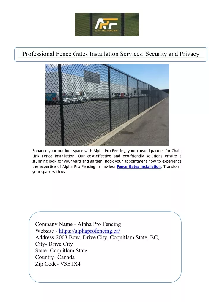 professional fence gates installation services