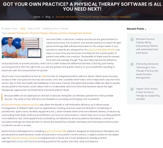 Revolutionize Your Physical Therapy Practice with Apollo Practice Management Software