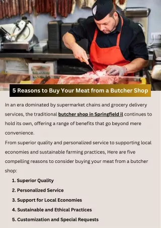 5 Reasons to Buy Your Meat from a Butcher Shop