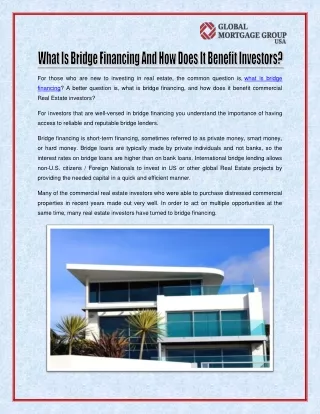 What Is Bridge Financing And How Does It Benefit Investors