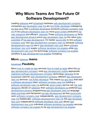 why micro teams are the future of software