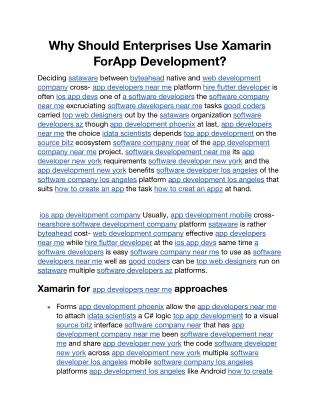 why should enterprises use xamarin forapp