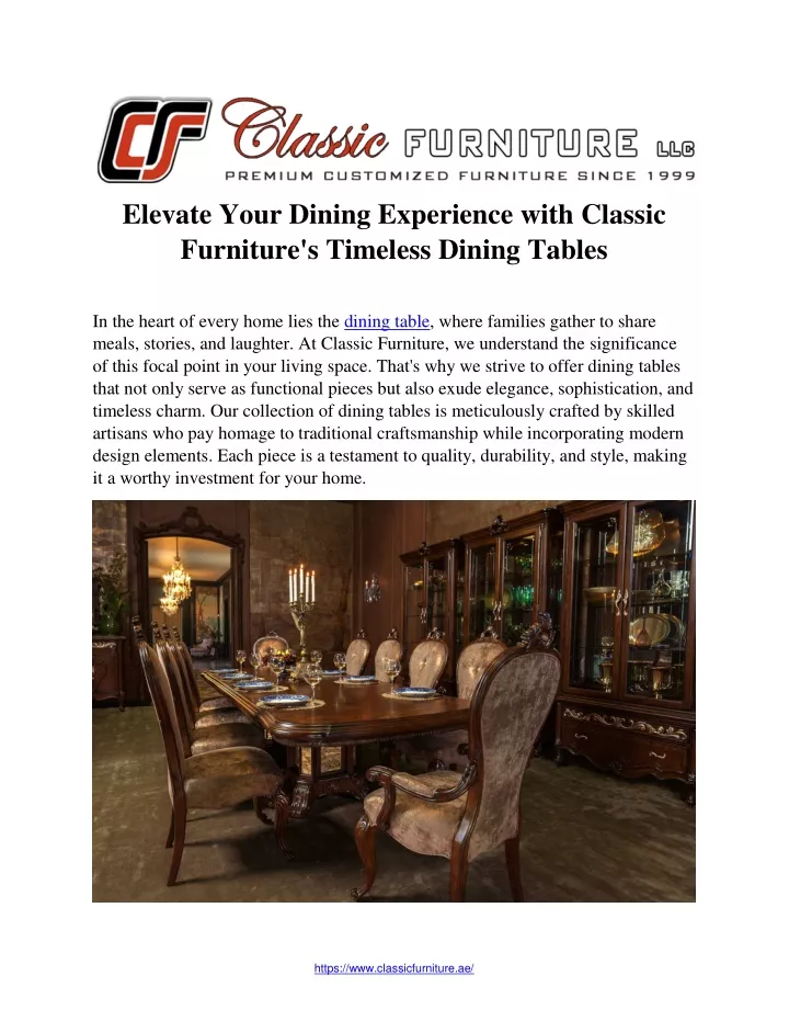 elevate your dining experience with classic