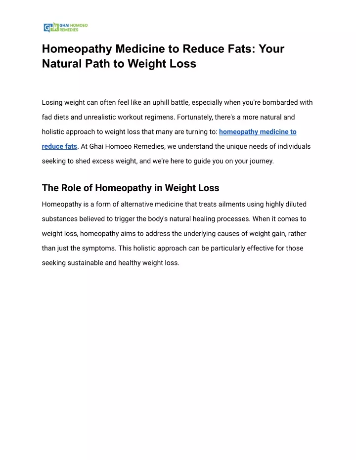 homeopathy medicine to reduce fats your natural