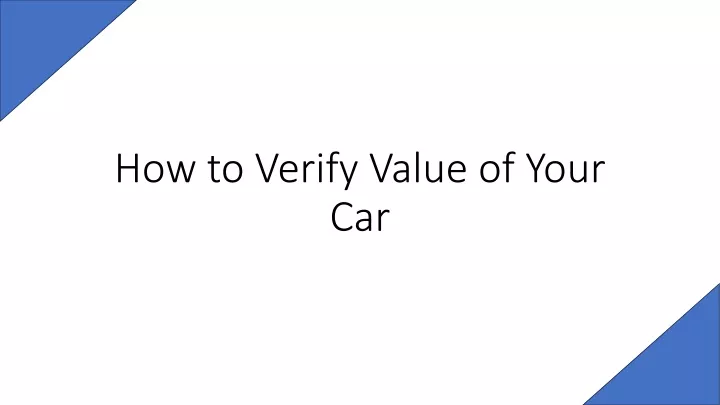 how to verify value of your car