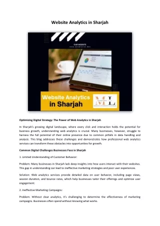 Website Analytics in Sharjah