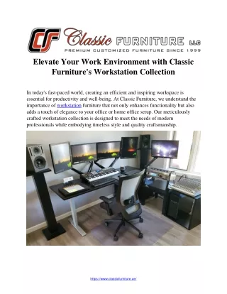 Elevate Your Work Environment with Classic  Furniture's Workstation Collection