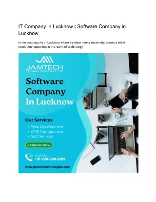 IT Company in Lucknow Software Company in Lucknow