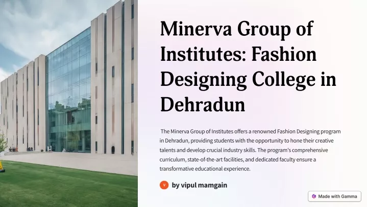 minerva group of institutes fashion designing
