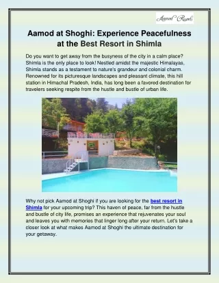 aamod at shoghi experience peacefulness