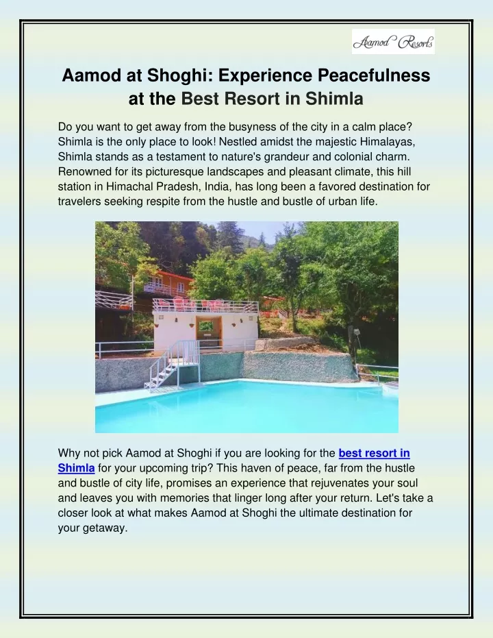 aamod at shoghi experience peacefulness