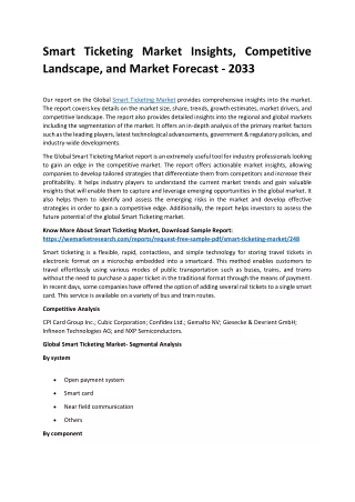 smart ticketing market insights competitive
