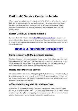 Daikin AC Service Center in Noida