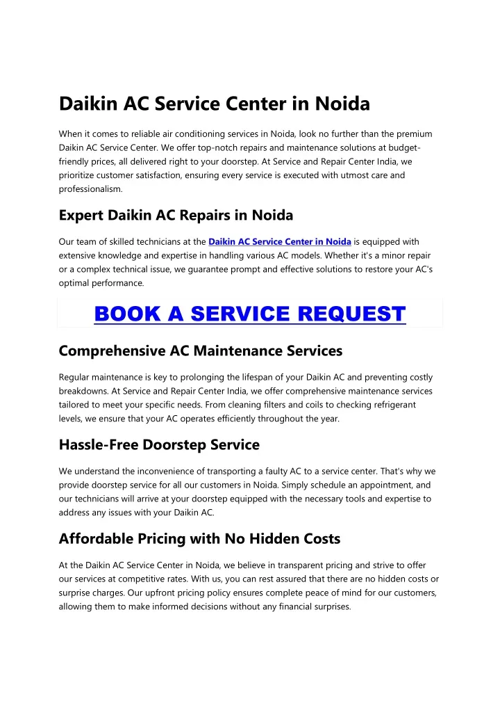 daikin ac service center in noida