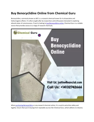 Buy Benocyclidine Online from Chemical Guru