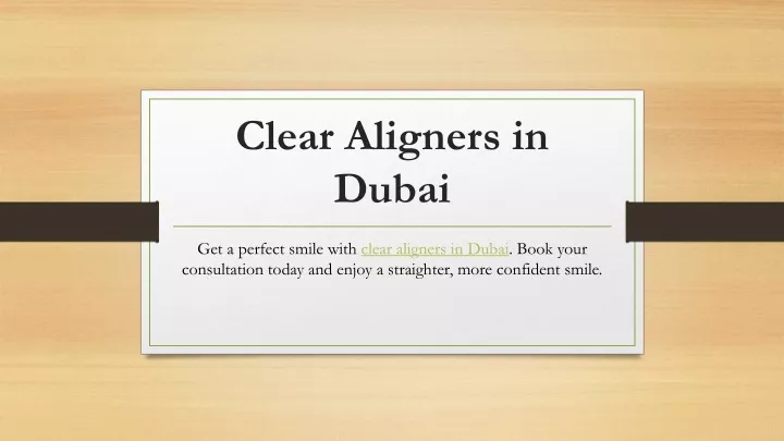 clear aligners in dubai