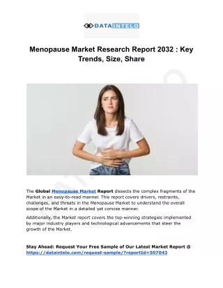 menopause market research report 2032 key trends