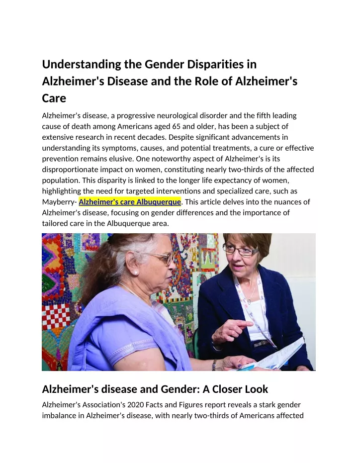 understanding the gender disparities in alzheimer